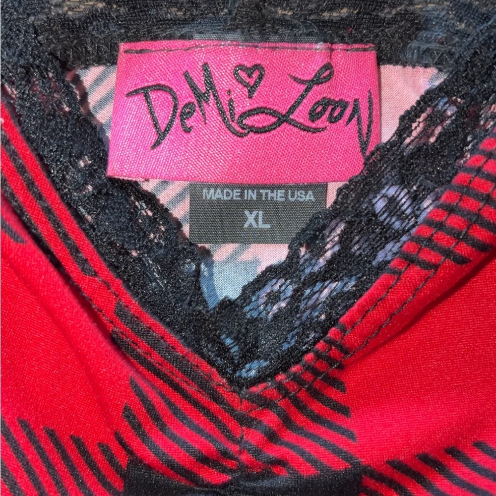 Demi Loon Sz XL Plaid Red and Black Women's Retro Vintage Tank NWOT - Picture 3 of 3